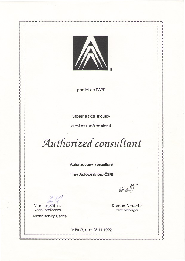 Autorizovaný konzultant firmy AutoDesk